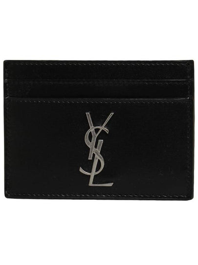 Monogram Card Case in Smooth Leather Black - SAINT LAURENT - BALAAN 2