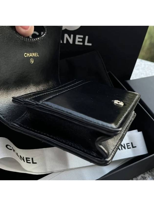 31 Black Calfskin Flap Card Wallet AP3654 - CHANEL - BALAAN 6