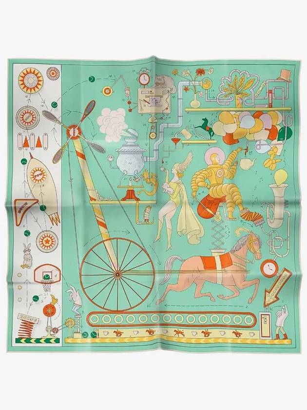 Tea For Two Silk 90 Scarf Jade Green - HERMES - BALAAN 3