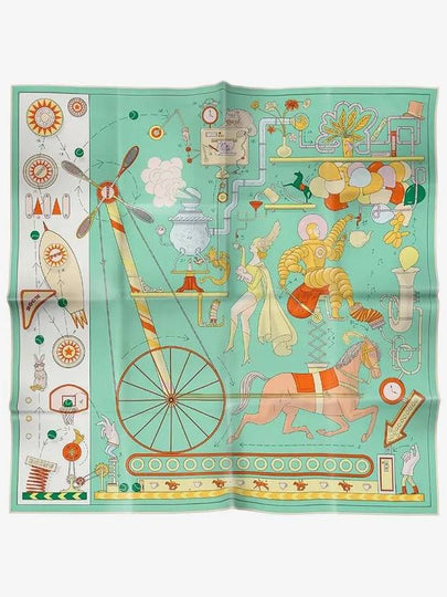 Tea For Two Silk 90 Scarf Jade Green - HERMES - BALAAN 2