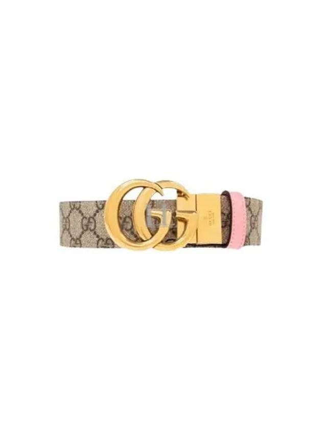 GG Marmont Reversible Leather Belt Beige Pink - GUCCI - BALAAN 2