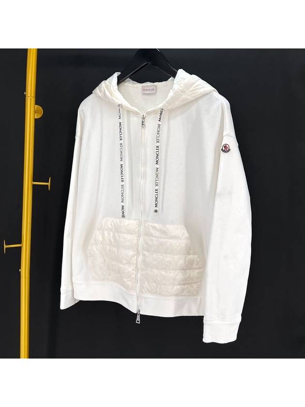 Padded women s hooded zip up white L size - MONCLER - BALAAN 1