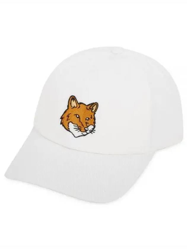 Men s Fox Head Embroidery White Ball Cap LM06103WW0087 WH 1156647 - MAISON KITSUNE - BALAAN 1