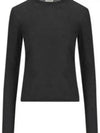 Crew Neck Cashmere Wool Silk Knit Top Charcoal - SAINT LAURENT - BALAAN 2