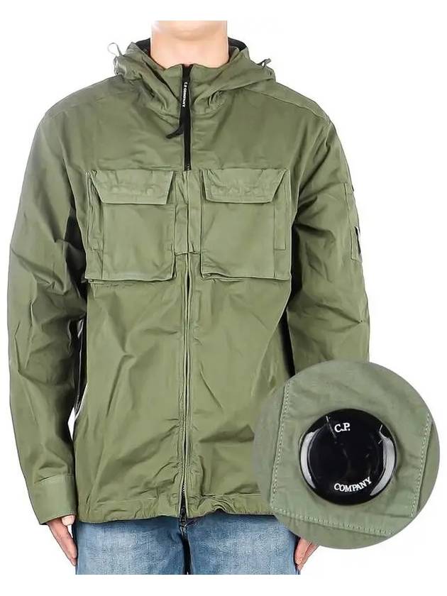 Heavy Poplin Emerized Shirt Hooded Jacket Green - CP COMPANY - BALAAN 2