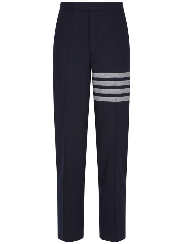 4 Bar Low Waist Tailored Straight Pants Navy - THOM BROWNE - BALAAN 2