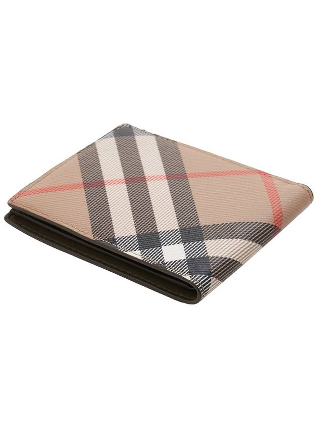 Check Slim Bifold Half Wallet Sand - BURBERRY - BALAAN 5