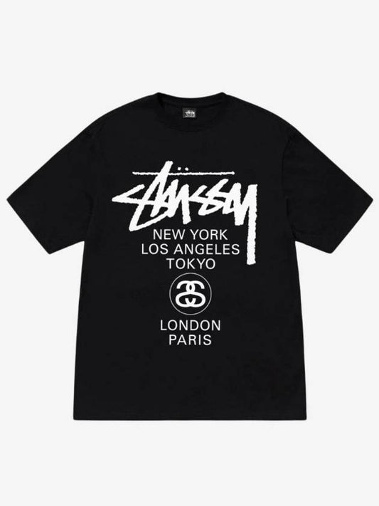World Tour Short Sleeve T-Shirt Black - STUSSY - BALAAN 2