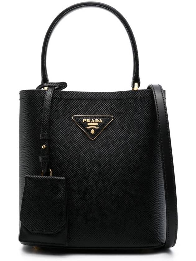 Panier Saffiano Leather Small Tote Bag Black - PRADA - BALAAN 2