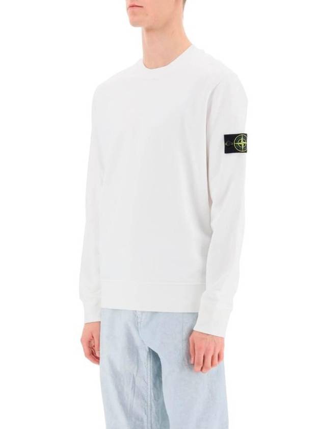 Wappen Patch Garment Dyed Sweatshirt White - STONE ISLAND - BALAAN 5