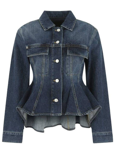 Peplum Denim Jacket Blue - GIVENCHY - BALAAN 1