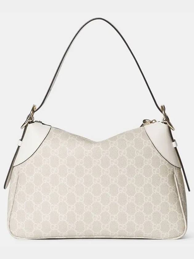 GG Emblem Medium Shoulder Bag Beige White - GUCCI - BALAAN 7