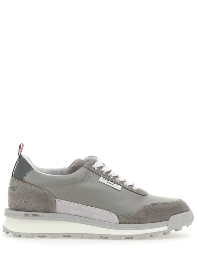 Vitello Alumni Trainer Caprede Low Top Sneakers Grey - THOM BROWNE - BALAAN 3