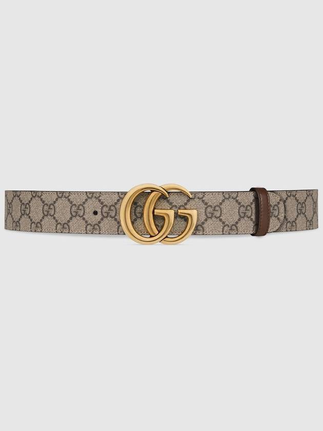 GG Marmont Reversible Leather Belt Beige Brown - GUCCI - BALAAN 2