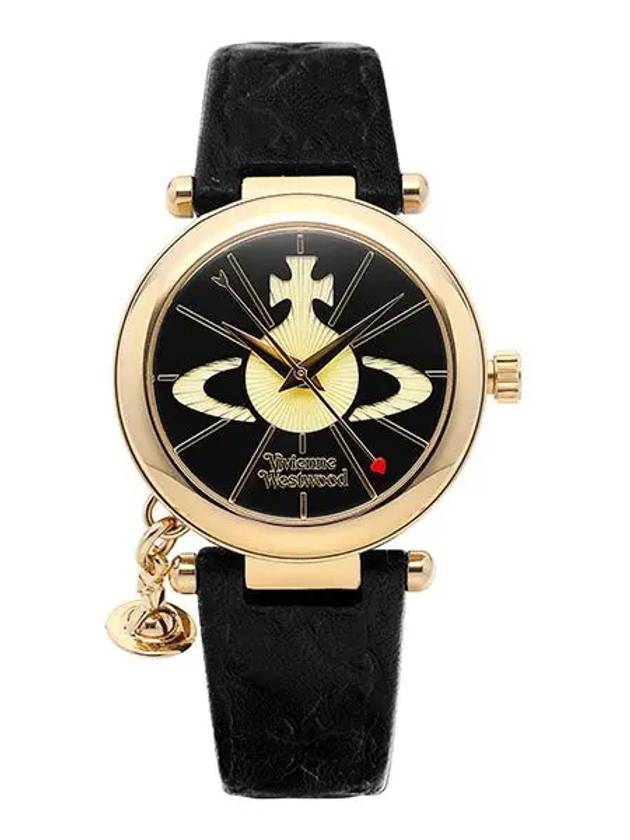 ORB Leather Watch Gold Black - VIVIENNE WESTWOOD - BALAAN 3