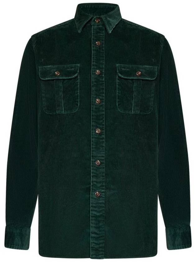 Corduroy Long Sleeve Shirt Green - POLO RALPH LAUREN - BALAAN 2