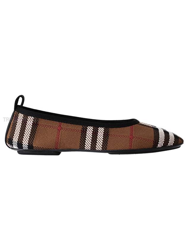 Women's Check Ballerina Flats Dark Burch Brown - BURBERRY - BALAAN.