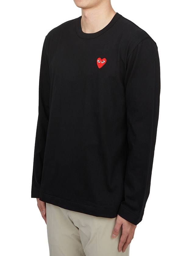 Red Heart Logo Long Sleeve T-Shirt Black - COMME DES GARCONS PLAY - BALAAN 3