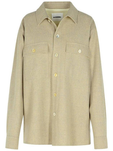 Jil Sander Beige Virgin Wool Shirt - JIL SANDER - BALAAN 1