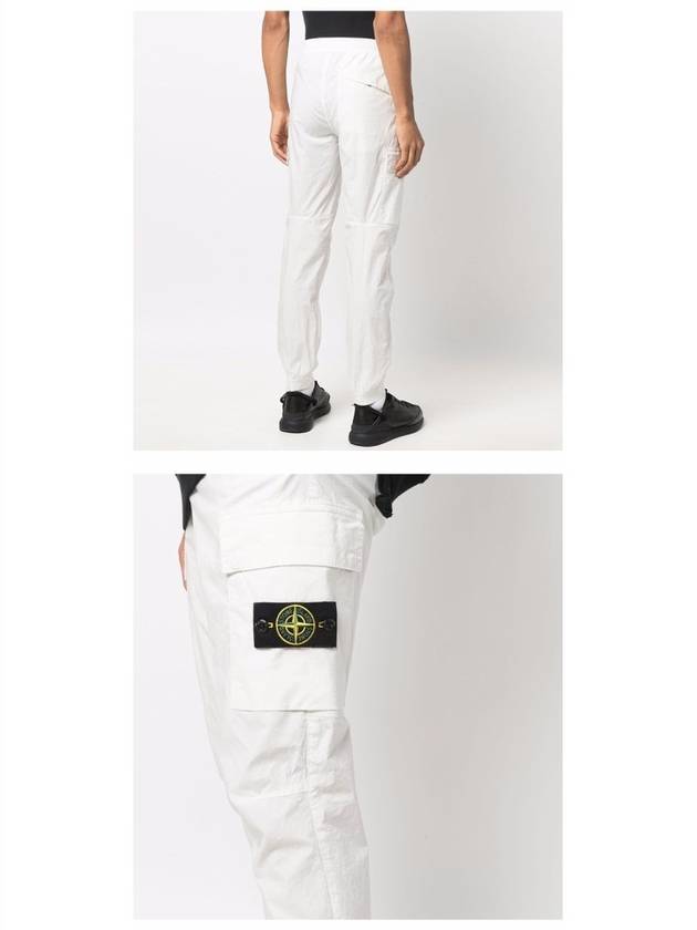 Men's Tella Paracadute Regular Fit Cargo Pants White - STONE ISLAND - BALAAN 6