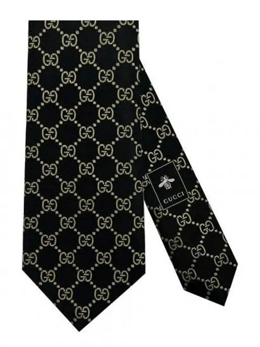 GG Logo Silk Tie Black - GUCCI - BALAAN 1