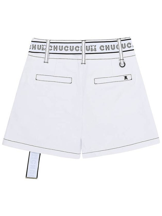 C23MPT002W Belted Short Pants White - CHUCUCHU - BALAAN 2