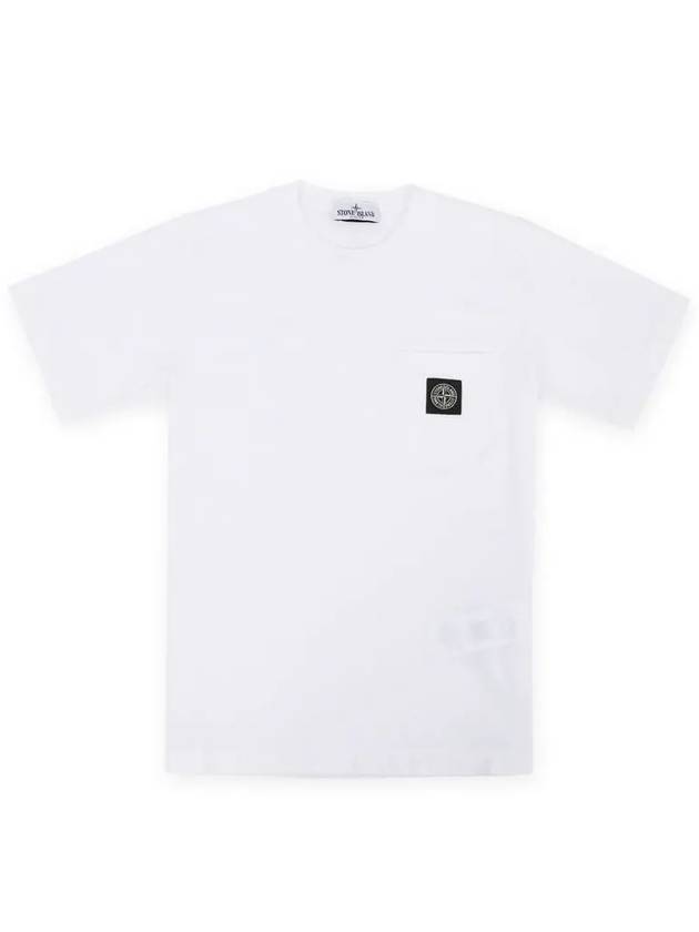 Kids Compass Patch Short Sleeve T-Shirt White - STONE ISLAND - BALAAN 3