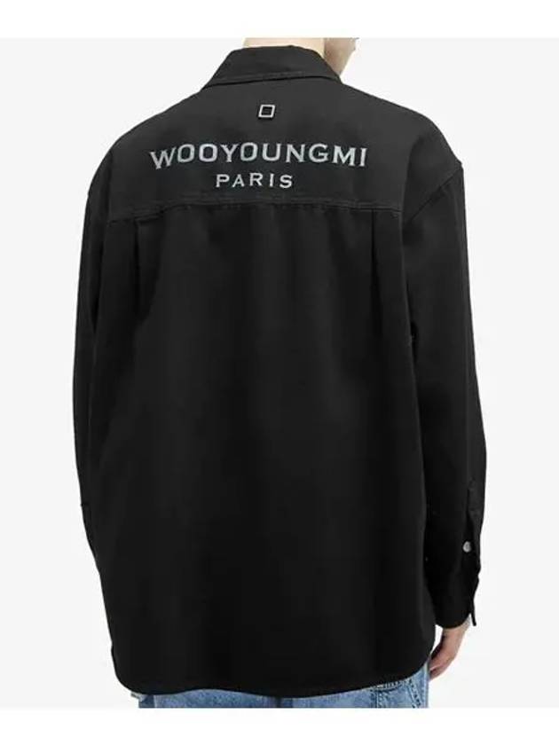 Back logo button denim long sleeve shirt black - WOOYOUNGMI - BALAAN 3