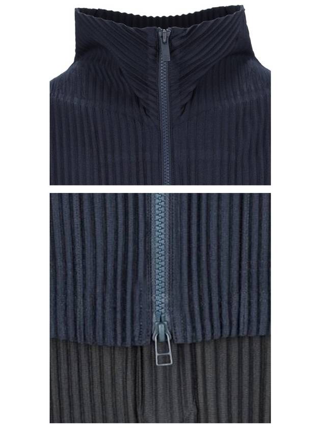 Pleated Full Zipper Cardigan Navy - ISSEY MIYAKE - BALAAN 6