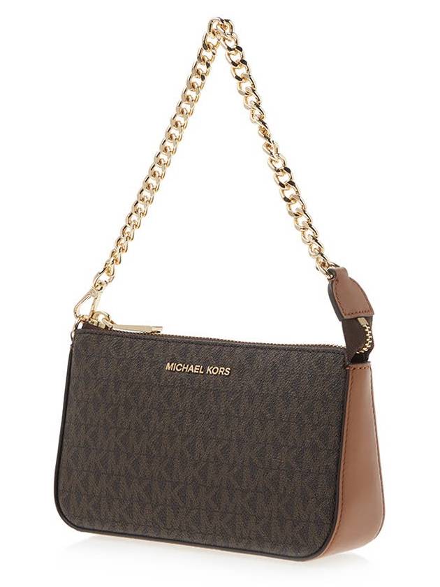 Jet Set Chain Leather Shoulder Bag Brown - MICHAEL KORS - BALAAN 3