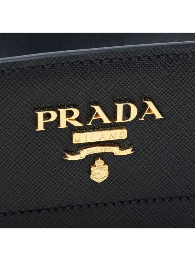 Saffiano Soft Leather Square Cross Bag Black - PRADA - BALAAN 8