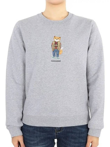 Women's Dress Fox Printing Sweatshirt Grey - MAISON KITSUNE - BALAAN 1