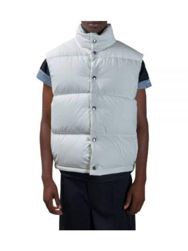 Button Padded Cotton Vest White - BOTTEGA VENETA - BALAAN 2