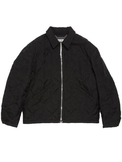 Back Logo Quilted Zip-Up Padding Black - ACNE STUDIOS - BALAAN 2