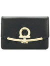 Gancini Calfskin Card Wallet Black - SALVATORE FERRAGAMO - BALAAN 3