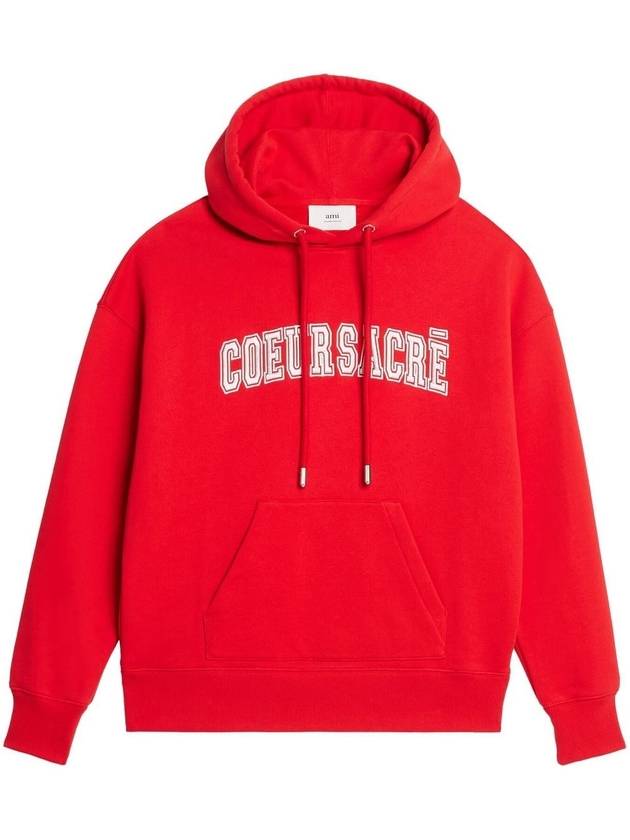 Coeur Sacr? Embroidered Lettering Logo Hood Red - AMI - BALAAN 2