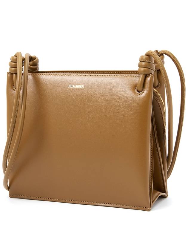 Giro Knotted Leather Small Shoulder Bag Brown - JIL SANDER - BALAAN 3