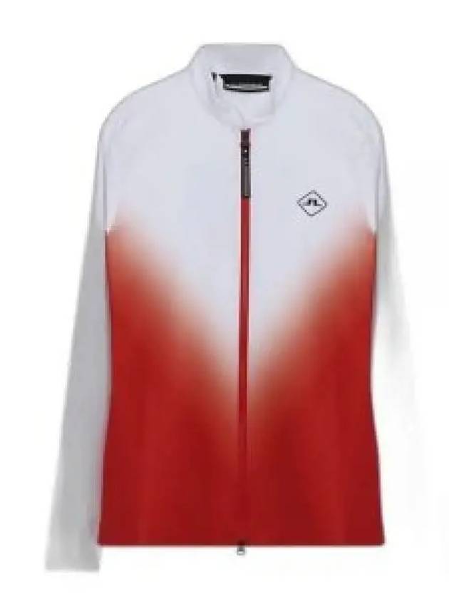 Halo Full Zip Mid Layer Zip Up Jacket White Red - J.LINDEBERG - BALAAN 2