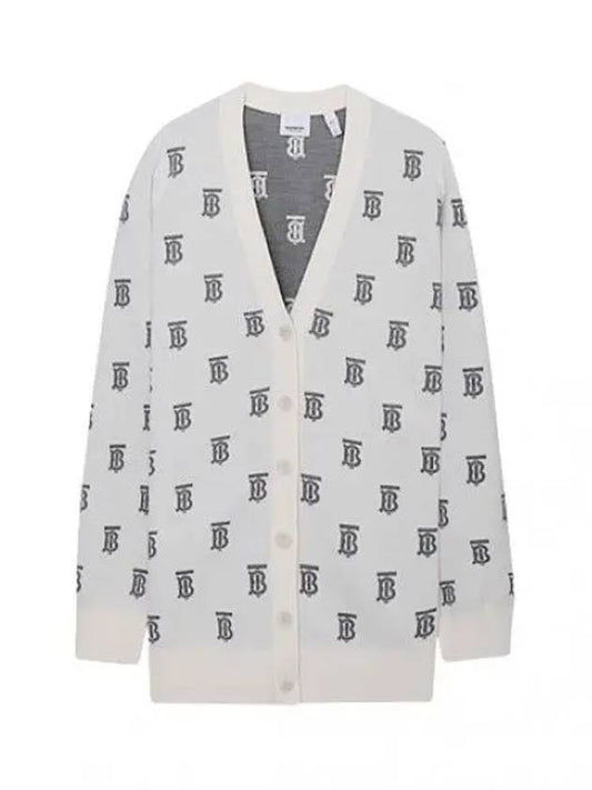 Monogram Wool Silk Blend Oversized Cardigan Women - BURBERRY - BALAAN 1