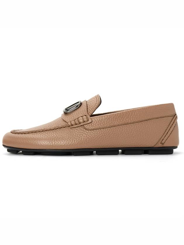 V Logo Leather Loafers Light Camel - VALENTINO - BALAAN 5