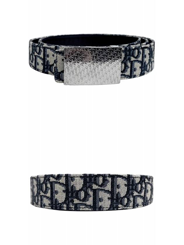 Oblique Square Buckle Reversible Belt Black Beige - DIOR - BALAAN 5