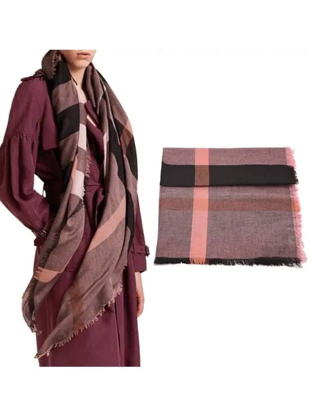 Mega Check Scarf Antique Rose - BURBERRY - BALAAN 2