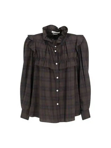 Blouse women ruffle dark gray - ISABEL MARANT - BALAAN 1