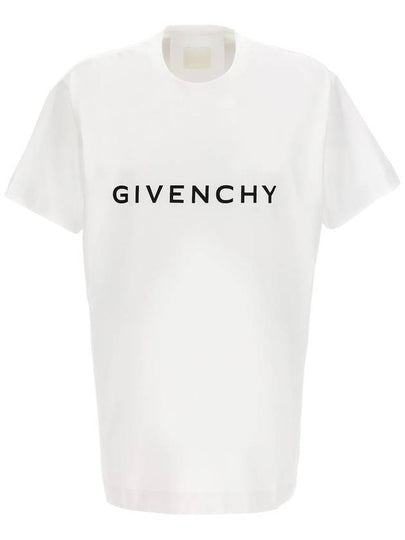 Logo Oversized Fit Cotton Short Sleeve T-Shirt White - GIVENCHY - BALAAN 2