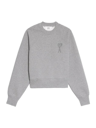 Big Heart Logo Sweatshirt Grey - AMI - BALAAN 1