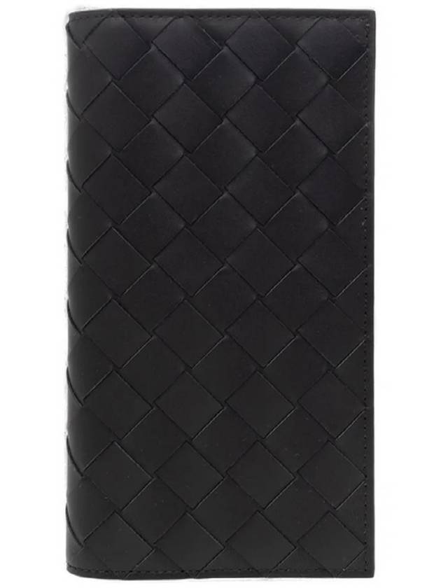 Intrecciato Leather Slim Long Wallet Black - BOTTEGA VENETA - BALAAN 2