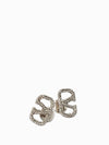 Crystal V Logo Signature Earrings Silver - VALENTINO - BALAAN 2