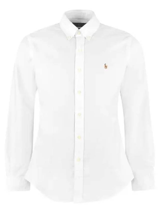 Embroidery Pony Oxford Long Sleeve Shirt White - POLO RALPH LAUREN - BALAAN 2