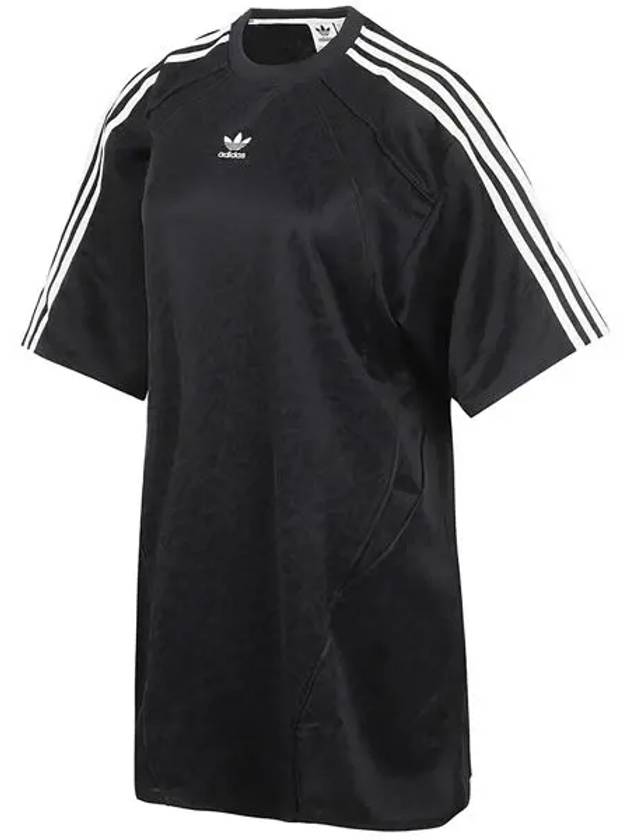 Oversized 3 Stripe Tricot Tee Short Dress Black - ADIDAS - BALAAN 3