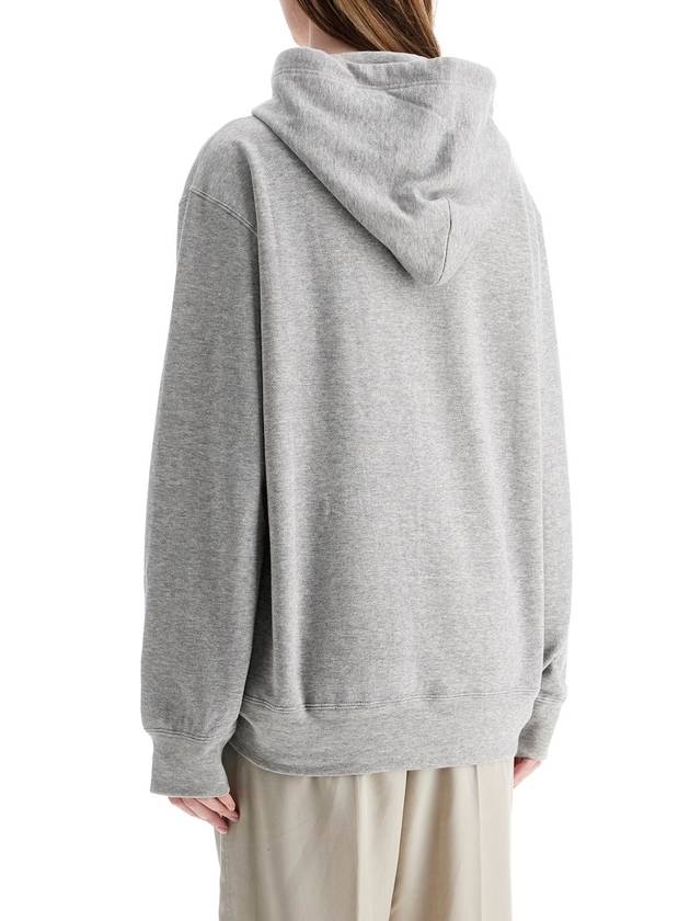 unisex light grey cotton hoodie with red heart - COMME DES GARCONS PLAY - BALAAN 4